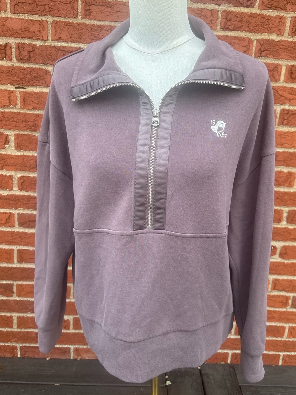 Varley Keller Plum Half-Zip Pullover Women Size Medium
